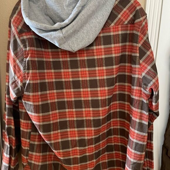 Jared Orandeno and Brown Hooded Men’s Flannel Shirt XL - Picture 6 of 11